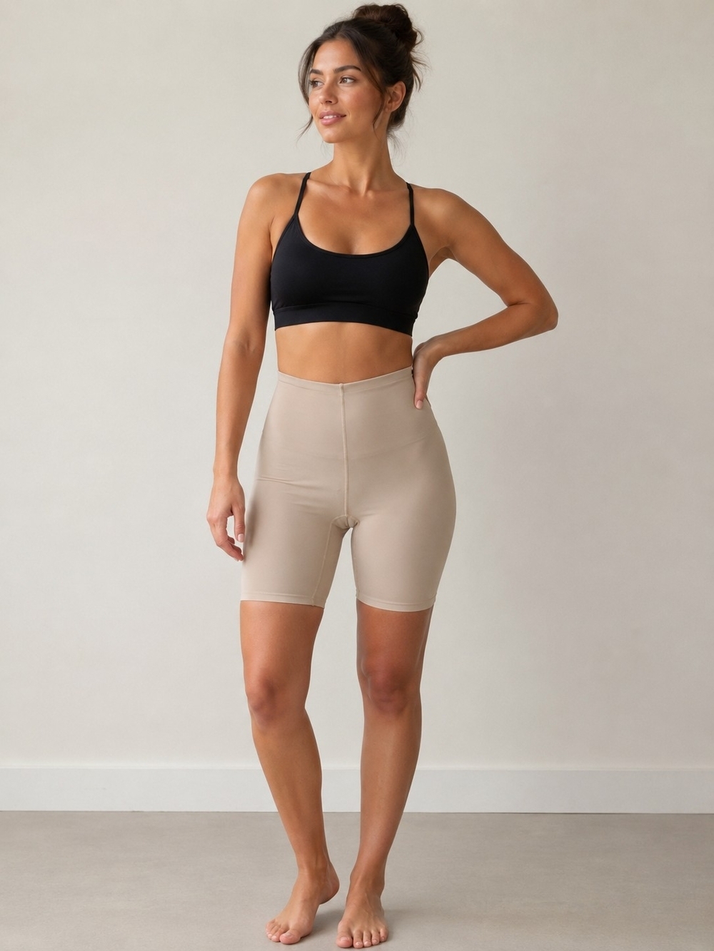 La Vie en Rose High Waist Shapewear Shorts Nude Beige